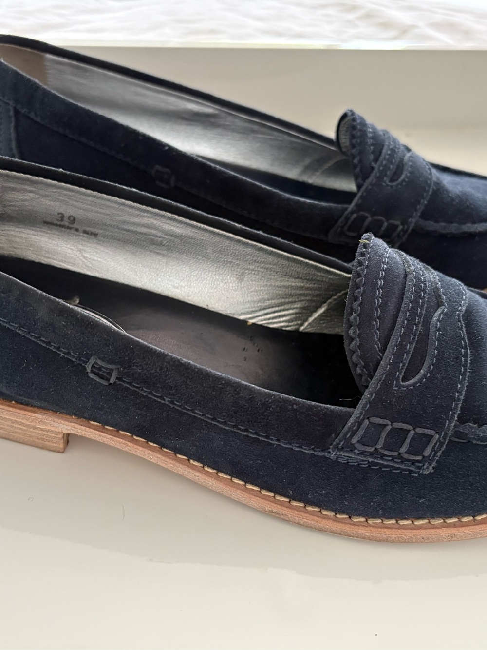 Tod’s Navy Blue Suede Penny Loafers Size 39 Made in Italy